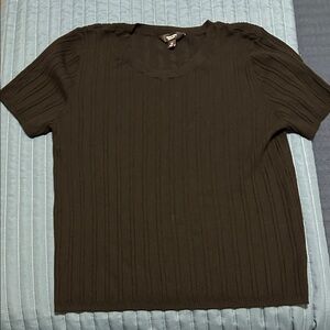 Simply Vera Vera Wang Black Ribbed Knit Top